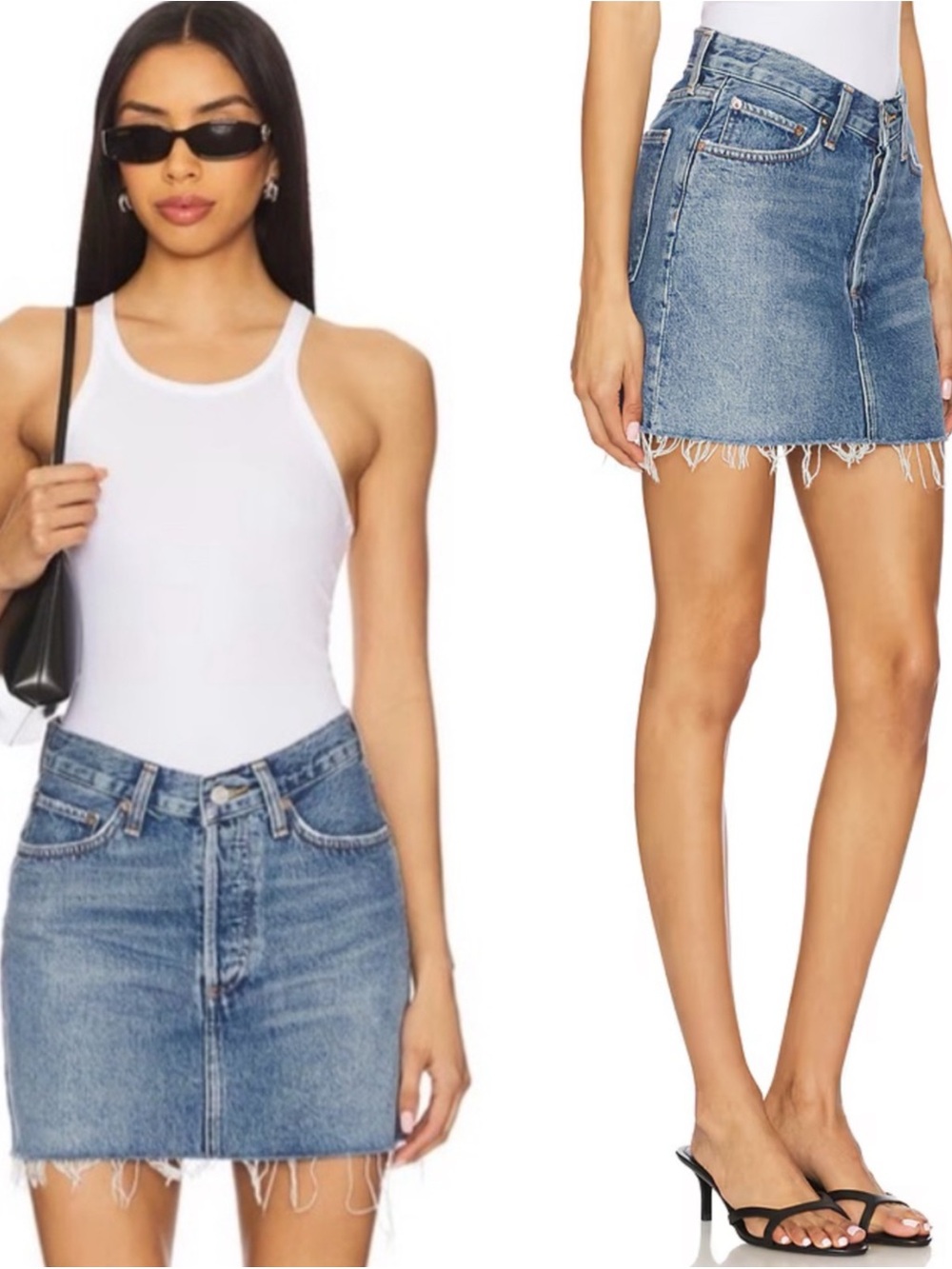 AGOLDE V-Waist Mini Denim Jean Skirt